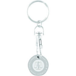 Engraved Trolley Coin with Keychain Attachment