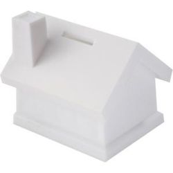 House Shaped Money Box - White / White